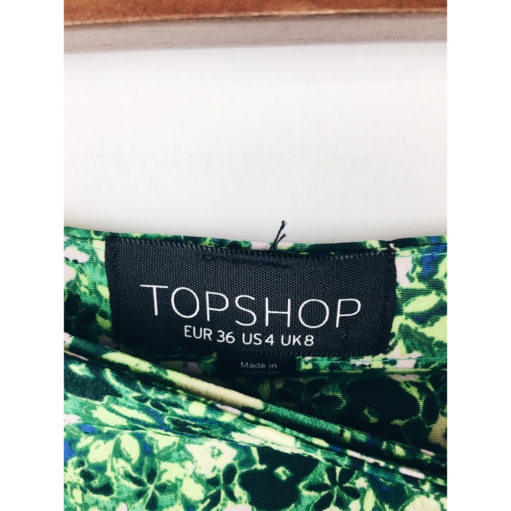 🌻 Topshop Green Meadow Floral Ruffle Button Skirt - Picture 6 of 8
